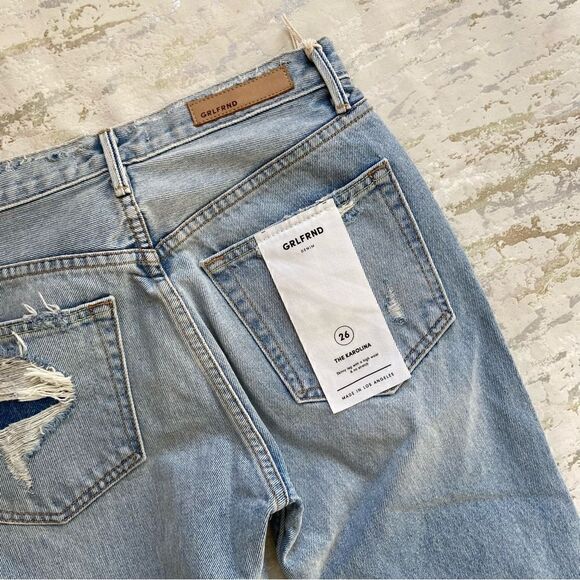 Grlfrnd jeans Karolina Distressed Straight leg jeans new with tags - Picture 13 of 13